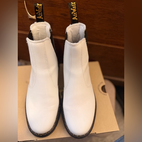 Dr Martens- White and Black Chelsea Boots - Picture 2 of 5